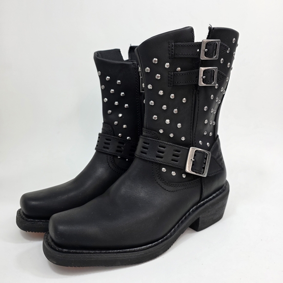 Harley-Davidson Shirley Leather motorcycle Rider Boots Women's Black Size 8.5 - Picture 5 of 16